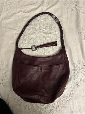 Brighton Barbados Ziptop Hobo bag Burgundy
